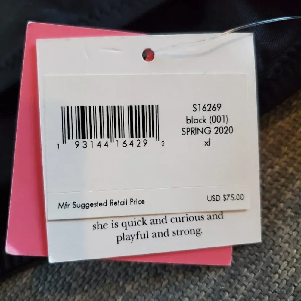 Kate Spade New York Women's Black Daisy Buckle Bikini Bottom Size XL